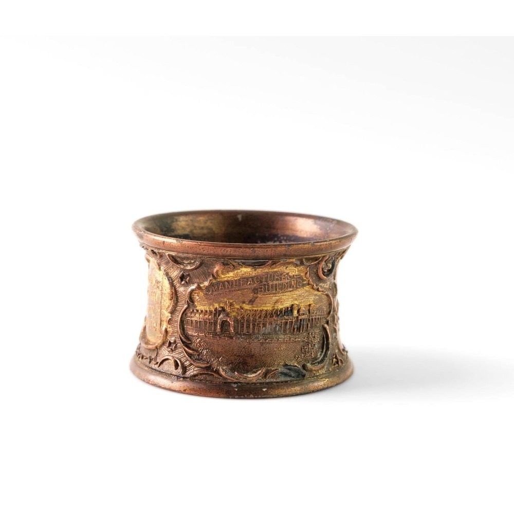 Antique St.Louis World's Fair Napkin Holder Copper Plated 1904